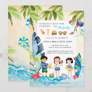 Invitation Beach Bash   Fête d'été pour la fin de l'année sco