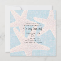 Beach Blue Burlap Starfish Mariage élégant