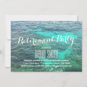Invitation Beach Blue Water Retirement Party