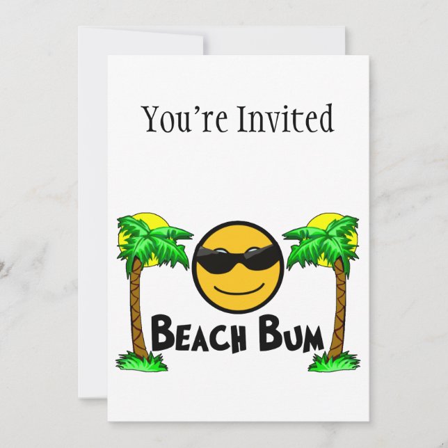 Invitation Beach Bum Sunshine & Palm Trees (Devant)