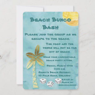 Invitation Beach Bunco Bash