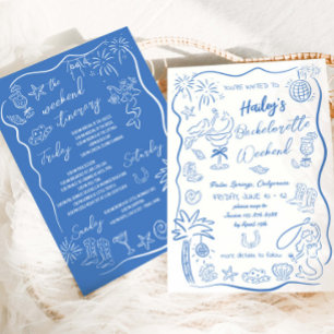 Invitation Beach Coastal Cowgirl Bachelorette Hen Week-end