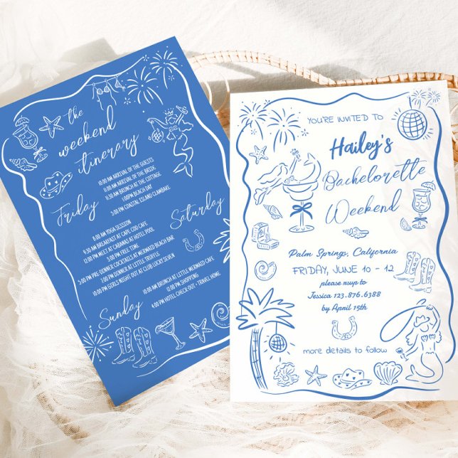 Invitation Beach Coastal Cowgirl Bachelorette Hen Week-end (Créateur téléchargé)