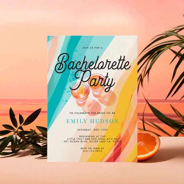 Invitation Beach & Cocktail Bachelorette Party (Créateur téléchargé)