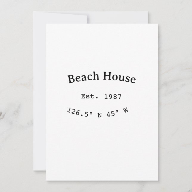 Invitation Beach house et. Date année coordonnées personnalis (Devant)