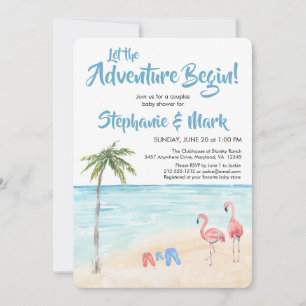 Invitation Beach Ocean Surf Adventure Débute Baby shower bleu