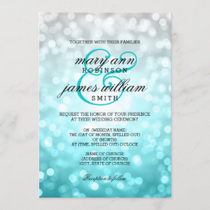 Invitation Beach Ombre Bokeh éclaire un mariage élégant