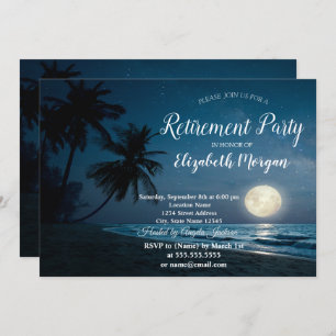 Invitation Beach Palms Sunset Retirement Party