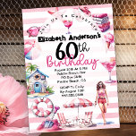 Invitation Beach Party 60e anniversaire<br><div class="desc">Pink Beach Party 60e anniversaire Invitations pour les femmes. Il Est Facile De Changer L'Exemple De Texte En Vous Propre En Cliquant Sur Personnaliser. Cliquez Sur Modifier À L'Aide De L'Outil De Conception Pour Modifier Le Type De Police, La Couleur De Police, La Taille De Police Ou Pour Ajouter/Supprimer/Modifier Le...</div>