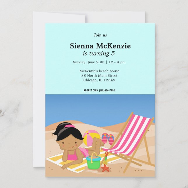 Invitation Beach Party (Fille) (Devant)