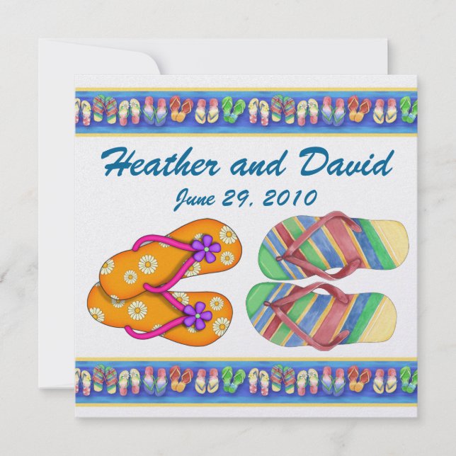 Invitation Beach Party / Mariage / Graduation - SRF (Devant)