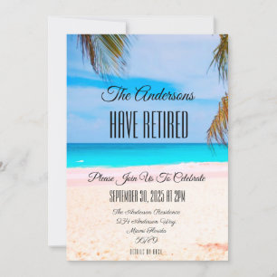 Invitation Beach Retirement Party Couple's Celebration