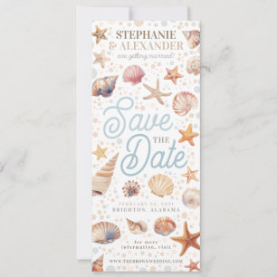 Invitation Beach Sea Shells Sauvez La Date Photo Signet