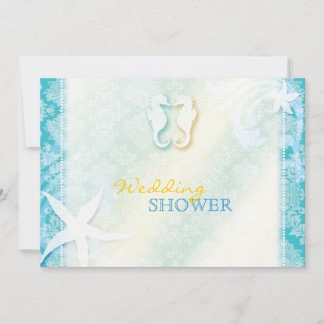 Invitation Beach Seahorse Mariage Couples Douche