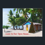 Invitation Beach Shack Under the Palms à Noël<br><div class="desc">Noël avec une petite touche..  des vacances tropicales à thème pour ceux d'entre nous qui vivent dans des climats plus chauds et ne verront pas de neige en personne pour les vacances. Noël est un esprit,  pas une température !</div>