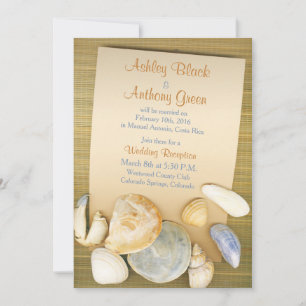 Invitation Beach Shells Destination Mariage Réception Seuleme