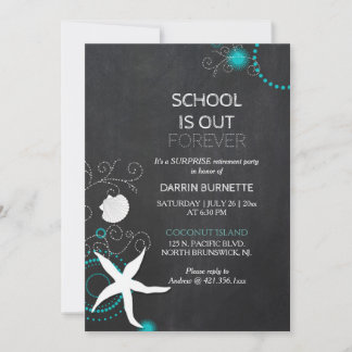 Invitation Beach Surprise Retraite Party pour enseignant