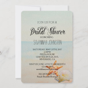 Invitation Beach Tropical avec douche de nuptiale Starfish