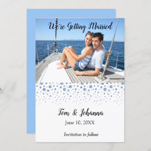 Invitation Beach Tropical Nautical Photo Enregistrer la date