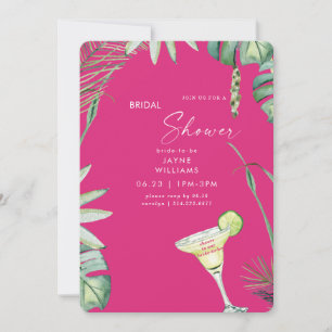 Invitation Beach Tropics Hot rose Margarita Fête des mariées