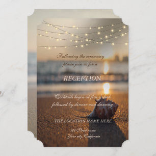 Invitation Beach Wedding Sunset Seashell Réception