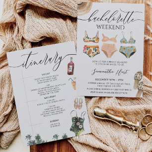 Invitation Beach Weekend Bikini Bachelorette Fête des mariées