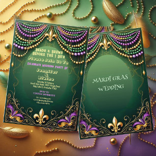 Invitation Bead & Brews Fleur De Lis Mardi Gras Mariage