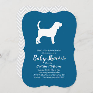 Invitation Beagle chien Baby shower bleu garçon