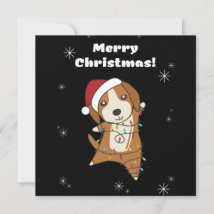Invitation Beagle Joyeux Noël Animaux d'hiver Chien