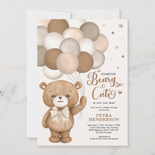 Invitation Beaire neutre genre mignonne ours en peluche Baby 