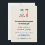 Invitation Beaker & Test Tube Science Thème Anniversaire<br><div class="desc">Invitation d'anniversaire avec un dessin mignon d'un tube d'essai et bécher. Parfait pour les amateurs de sciences.</div>