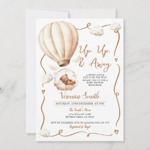Invitation Bear Baby shower à air chaud, vers le haut et vers