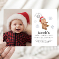 Bear Balloon Santa Hat photo premier anniversaire