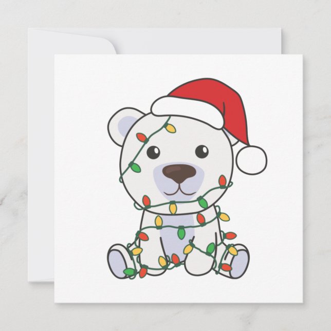 Invitation Bear Christmas Winter Animals Polar Bears (Devant)