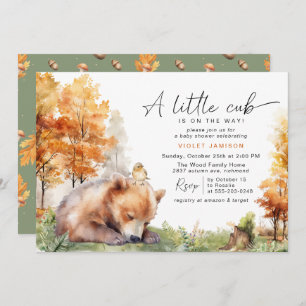 Invitation Bear Cub d'automne   Baby shower forestier mignon