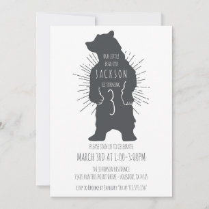 Invitation Bear Cub Fête Anniversaire de enfant à thème