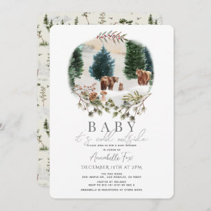 Invitation Bear Family Baby Il fait froid dehors Baby shower