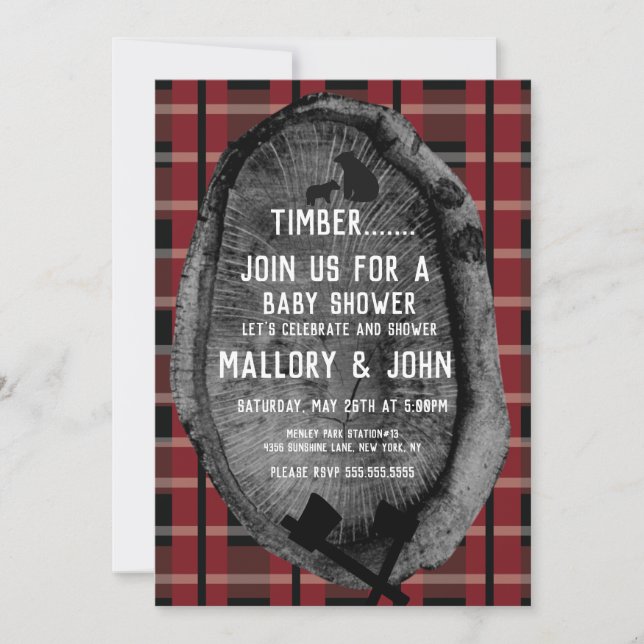 Invitation Bear Trail Woods Adventure Lumbar Jack (Devant)