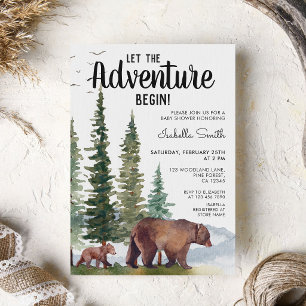 Invitation Bear Woodland Baby shower