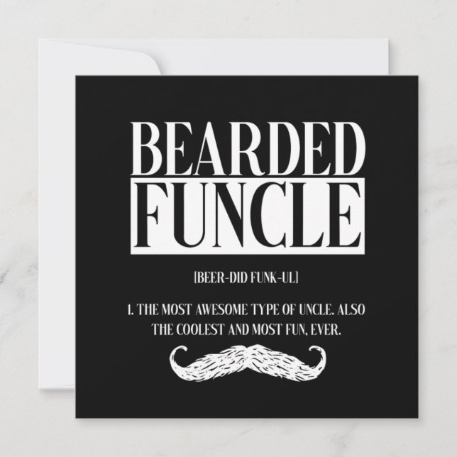 Invitation Bearded Funcle Uncle Nephew Niece Godfather (Devant)