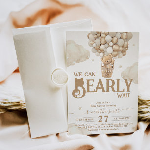 Invitation Bearly Wait Balloon Sexe Baby shower neutre