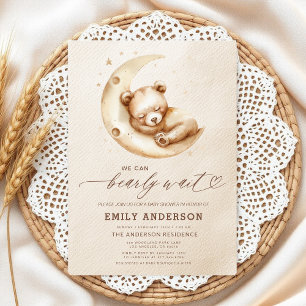 Invitation Bearly Wait Beige Genre Neutre Baby shower