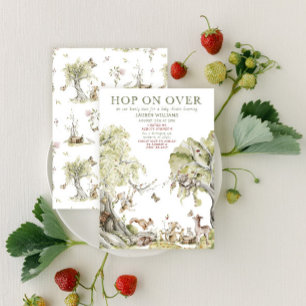 Invitation Bearly Wait Hop on Over Woodland Baby shower
