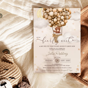 Invitation Bearly Wait Neutral Air Balloon Teddy Baby shower