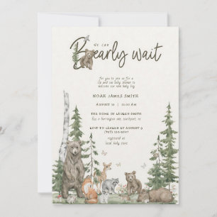 Invitation Bearly Wait Woodland Bear Sip & See