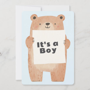 Invitation Beary Cute C’est un garçon Baby shower ours