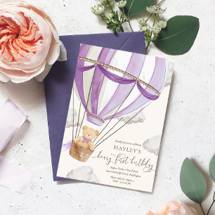 Invitation Beary First Teddy Bear Hot Air Balloon Anniversair