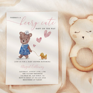 Invitation Beary mignonne ours ours fille Baby shower Invitat