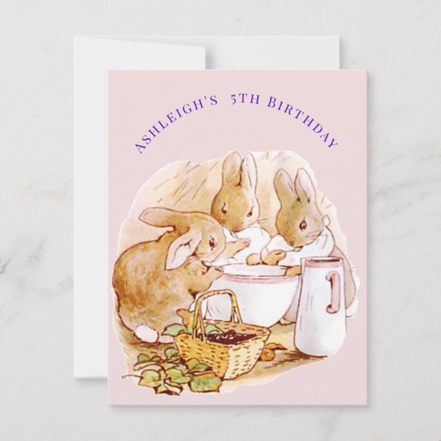 Invitation Beatrix Potter 5Anniversaire Jemima Puddle Duck (Devant)
