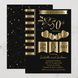 Invitation Beau 50ème Anniversaire d'or